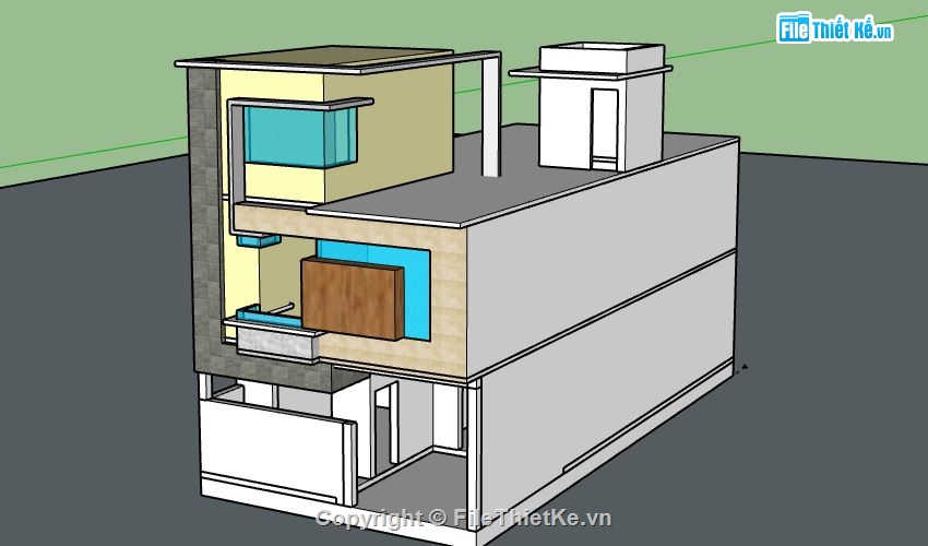 Nhà phố 3 tầng,model su nhà phố 3 tầng,nhà phố 3 tầng file su,file sketchup nhà phố 3 tầng,nhà phố 3 tầng