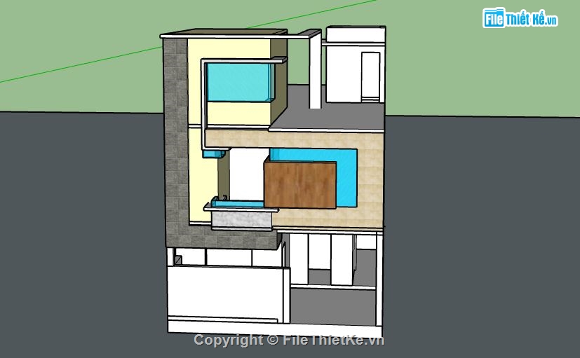 Nhà phố 3 tầng,model su nhà phố 3 tầng,nhà phố 3 tầng file su,file sketchup nhà phố 3 tầng,nhà phố 3 tầng