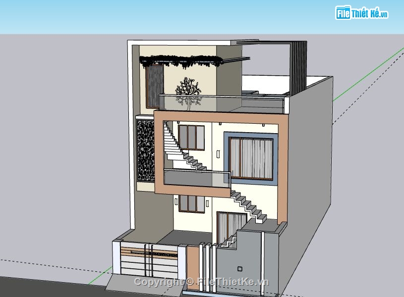 Nhà phố 3 tầng,model su nhà phố 3 tầng,file sketchup nhà phố 3 tầng,file su nhà phố 3 tầng,nhà phố 3 tầng file su