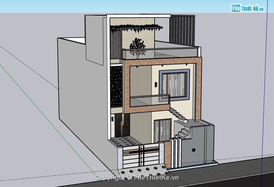 Nhà phố 3 tầng,model su nhà phố 3 tầng,file sketchup nhà phố 3 tầng,file su nhà phố 3 tầng,nhà phố 3 tầng file su