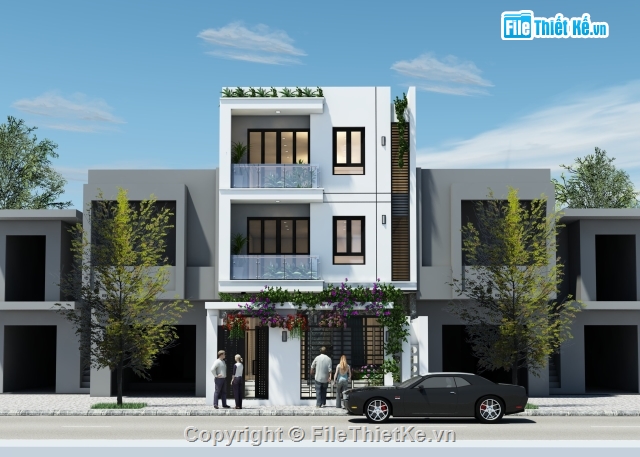 biệt thự 3 tầng,thiết kế nhà phố,mẫu nhà,Nhà phố 3 tầng