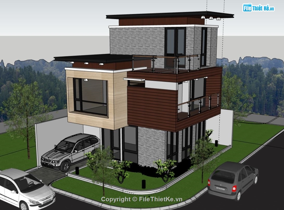 Nhà phố 3 tầng,File sketchup nhà phố 3 tầng,Nhà phố 3 tầng file su,sketchup nhà phố 3 tầng,nhà phố 3 tầng model su