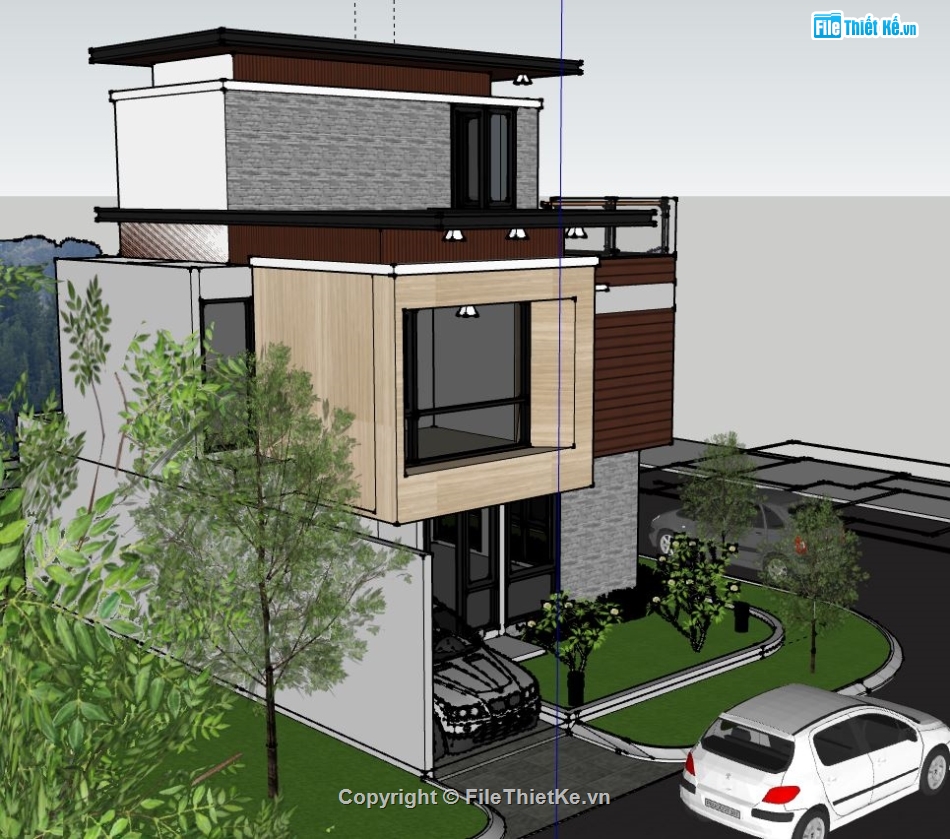Nhà phố 3 tầng,File sketchup nhà phố 3 tầng,Nhà phố 3 tầng file su,sketchup nhà phố 3 tầng,nhà phố 3 tầng model su