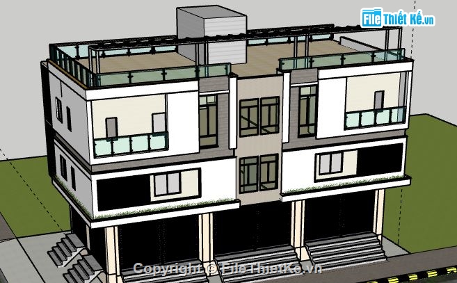 Nhà phố 3 tầng,model su nhà phố 3 tầng,file su nhà phố 3 tầng,sketchup nhà phố 3 tầng,nhà phố 3 tầng file su