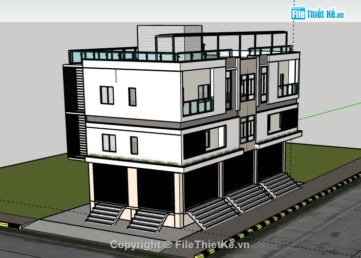 Nhà phố 3 tầng,model su nhà phố 3 tầng,file su nhà phố 3 tầng,sketchup nhà phố 3 tầng,nhà phố 3 tầng file su