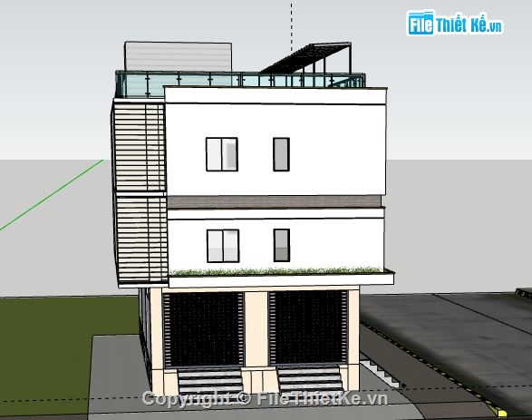 Nhà phố 3 tầng,model su nhà phố 3 tầng,file su nhà phố 3 tầng,sketchup nhà phố 3 tầng,nhà phố 3 tầng file su