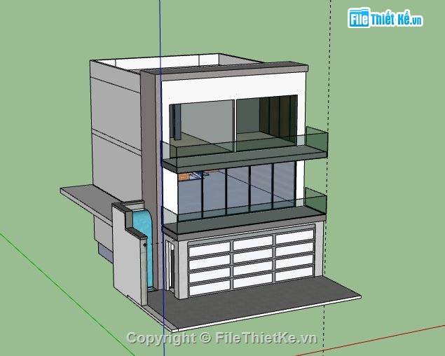 Nhà phố 3 tầng,model su nhà phố 3 tầng,sketchup nhà phố 3 tầng