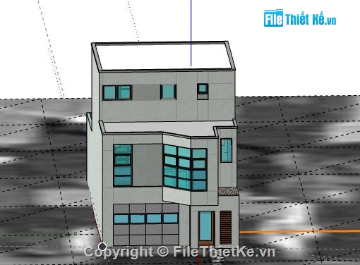 Nhà phố 3 tầng,Nhà phố 3 tầng hiện đại,model su nhà phố 3 tầng,nhà phố 3 tầng file su,sketchup nhà phố 3 tầng