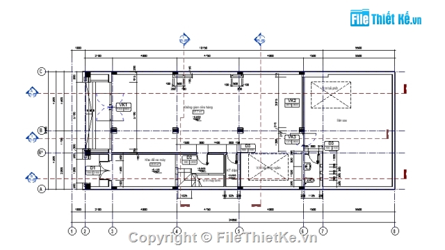 Bản vẽ nhà phố 3 tầng,revit nhà phố 3 tầng,Nhà phố 3 tầng 9x24.65m,Mẫu Nhà phố 3 tầng