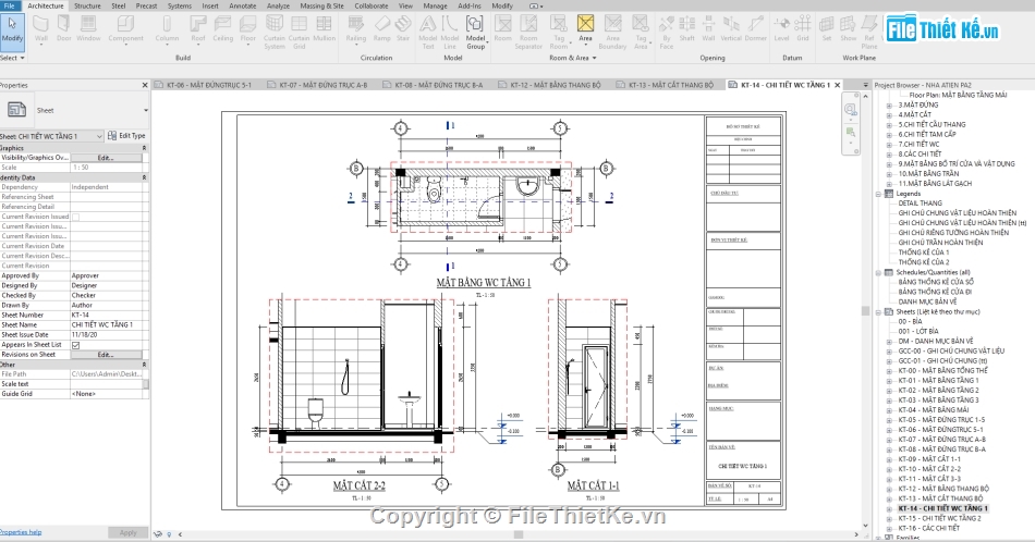 Nhà phố hiện đại 3 tầng,công trình revit 3 tầng 5x14.5m,mẫu công trình revit,Nhà phố 3 tầng đẹp,bản vẽ nhà phố 3 tầng