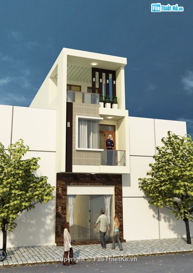 Nha pho 3 tang,Nha pho hien dai,Nha pho 4x20m