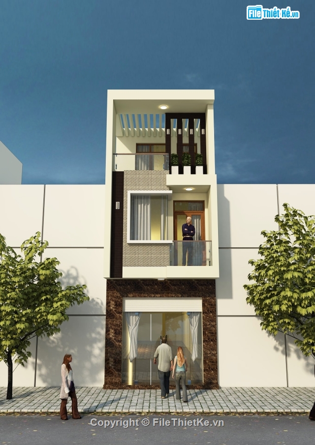 Nha pho 3 tang,Nha pho hien dai,Nha pho 4x20m