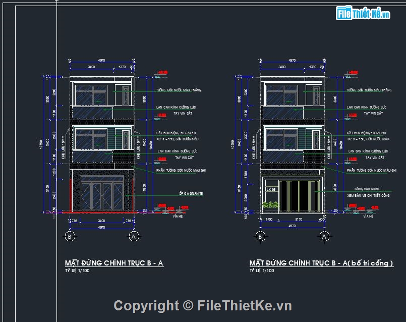 nhà phố 3 tầng,file cad nhà phố 3 tầng,mẫu nhà phố 3 tầng