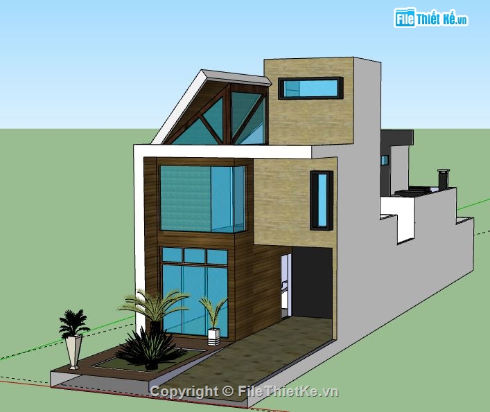 Nhà phố 3 tầng,Nhà phố 3 tầng hiện đại,model su nhà phố 3 tầng,nhà phố 3 tầng file su,sketchup nhà phố 3 tầng