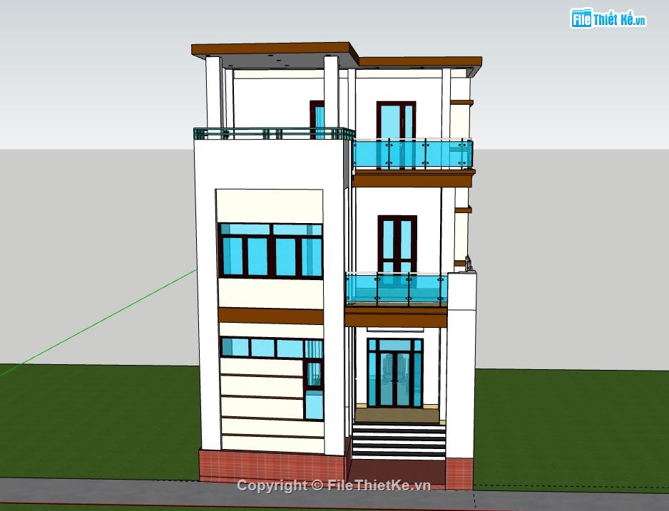 Nhà phố 3 tầng,Nhà phố 3 tầng hiện đại,model su nhà phố 3 tầng,file sketchup nhà phố 3 tầng,nhà phố 3 tầng file su