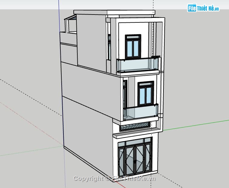 Nhà phố 3 tầng,Nhà phố 3 tầng hiện đại,model su nhà phố 3 tầng,nhà phố 3 tầng file su,sketchup nhà phố 3 tầng