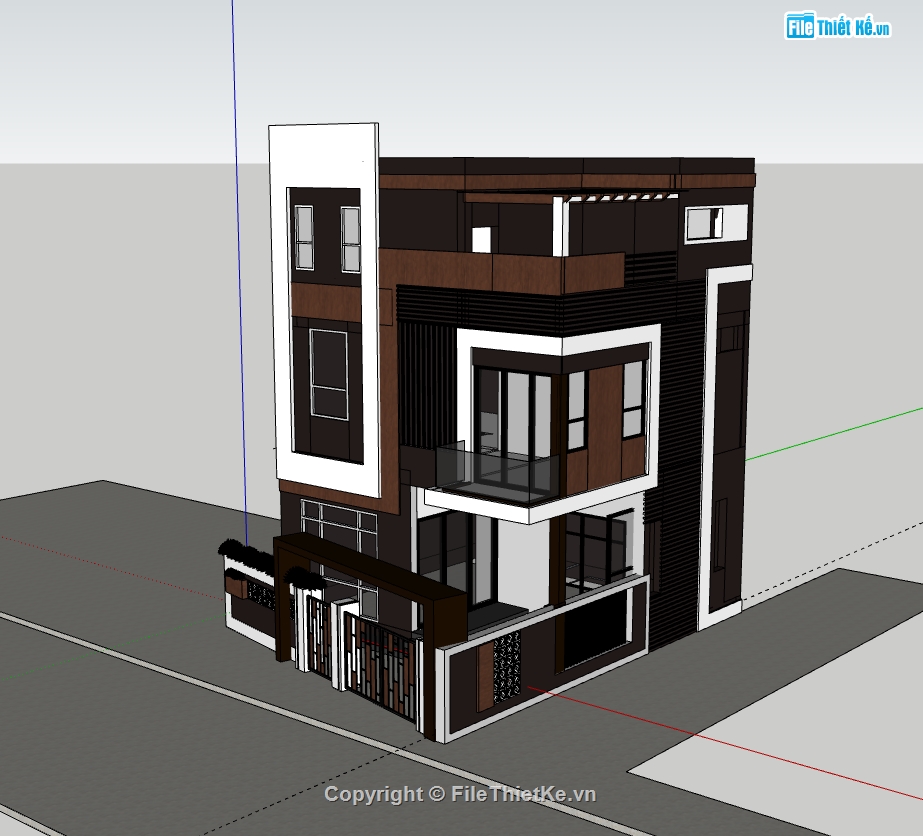 Nhà phố hiện đại,Nhà phố 3 tầng hiện đại,sketchup Nhà phố 3 tầng,Nhà phố hiện đại 3 tầng,Nhà phố