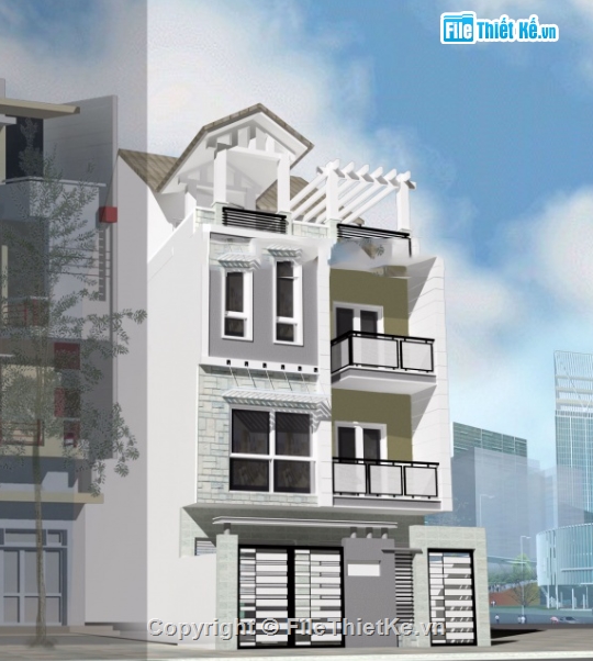Nhà phố,cad nhà 3 tầng,nhà phố 3 tầng