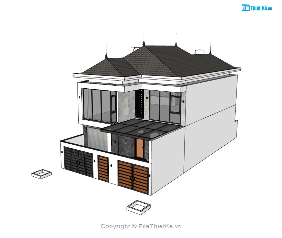 nhà phố 3 tầng,nhà 3 tầng,su nhà phố,sketchup nhà phố,sketchup nhà phố 3 tầng