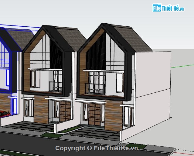 su nhà phố 3 tầng,sketchup nhà 3 tầng,su nhà 3 tầng