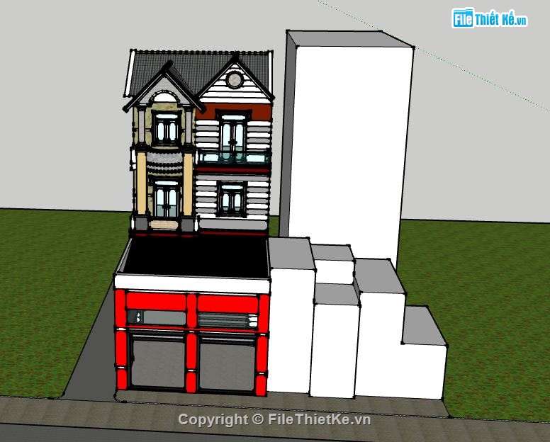 su nhà phố,file sketchup nhà phố,model su nhà phố
