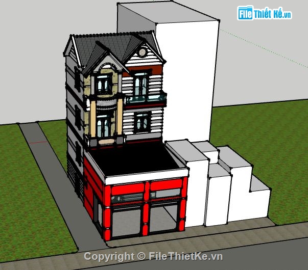 su nhà phố,file sketchup nhà phố,model su nhà phố