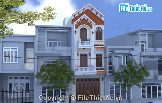 Nhà phố 3 tầng,cad nhà phố 3 tầng,file cad nhà phố 3 tầng