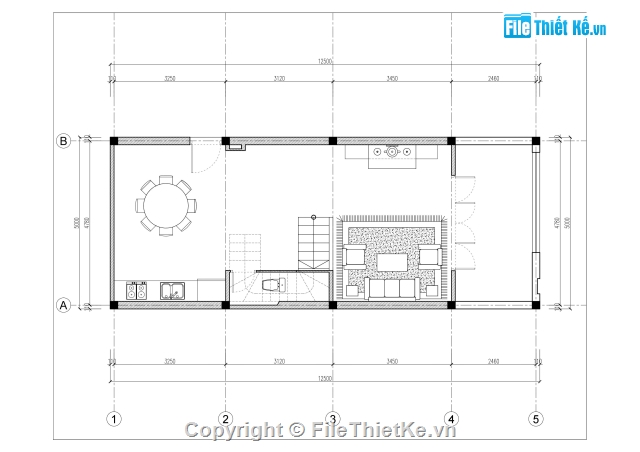 nhà phố 3 tầng,nhà phố 3 tầng 5x12.5m,bản vẽ nhà phố 3 tầng,kiến trúc nhà phố 3 tầng,full cad nhà phố 3 tầng