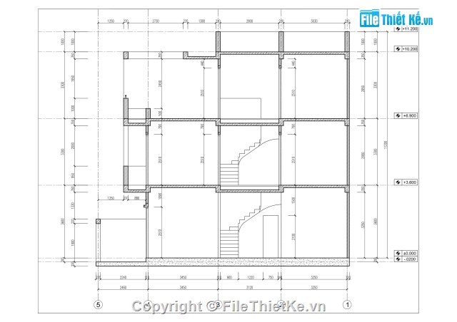 nhà phố 3 tầng,nhà phố 3 tầng 5x12.5m,bản vẽ nhà phố 3 tầng,kiến trúc nhà phố 3 tầng,full cad nhà phố 3 tầng