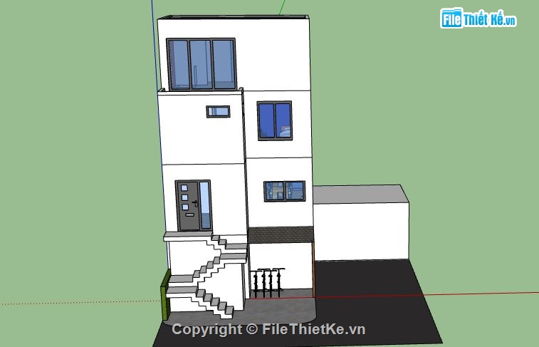 Nhà phố 4 tầng,model su nhà phố 4 tầng,nhà phố 4 tầng file su,sketchup nhà phố 4 tầng,nhà phố 4 tầng sketchup