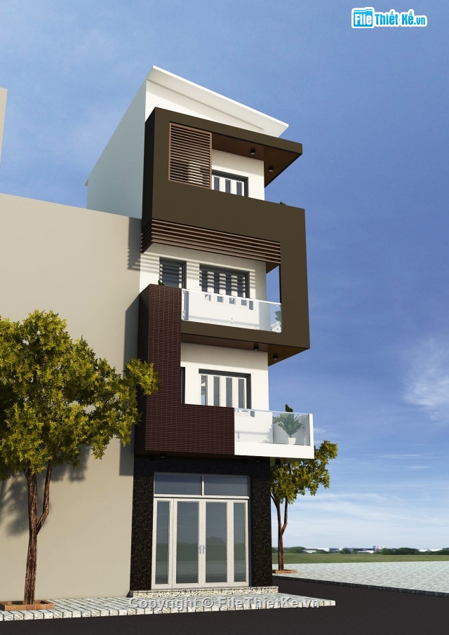 Nhà phố 4 tầng 2 mặt tiền,Nhà phố 4 tầng 4.4x10m,Nhà phố 4 tầng hiện đại