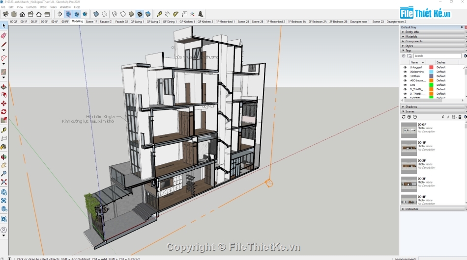 nhà phố 4 tầng,cad nhà phố 4 tầng,file sketchup nhà phố 4 tầng,nhà phố 3.6x24m đẹp