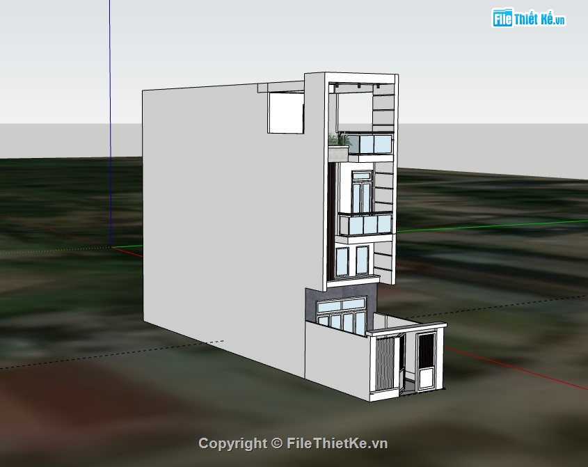 Nhà phố 4 tầng,su nhà phố,sketchup nhà phố,su nhà phố 4 tầng