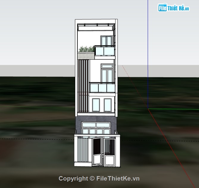 Nhà phố 4 tầng,su nhà phố,sketchup nhà phố,su nhà phố 4 tầng