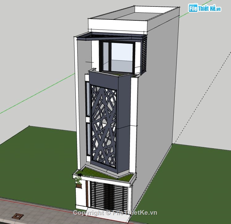 Nhà phố 4 tầng,model su nhà phố 4 tầng,file su nhà phố 4 tầng,nhà phố 4 tầng file su,sketchup nhà phố 4 tầng