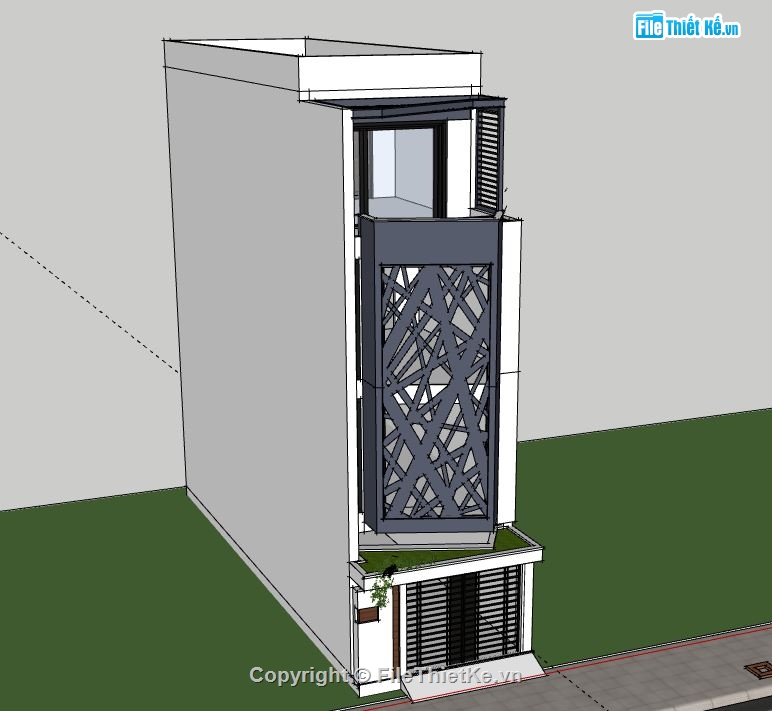 Nhà phố 4 tầng,model su nhà phố 4 tầng,file su nhà phố 4 tầng,nhà phố 4 tầng file su,sketchup nhà phố 4 tầng