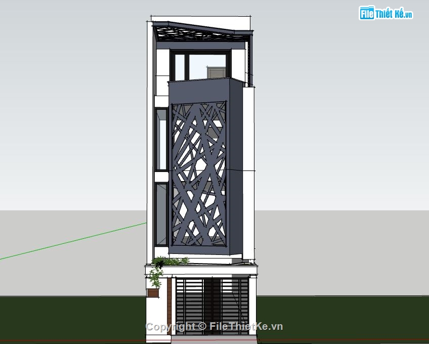 Nhà phố 4 tầng,model su nhà phố 4 tầng,file su nhà phố 4 tầng,nhà phố 4 tầng file su,sketchup nhà phố 4 tầng