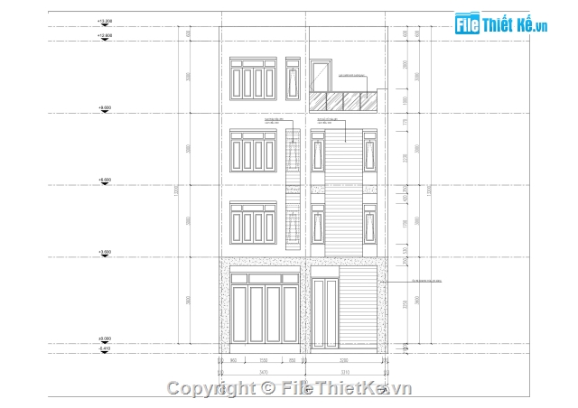 nhà 4 tầng,bản vẽ nhà phố 4 tầng,nhà phố 4 tầng 5.6x7m,cad nhà phố hiện đại,cad biệt thự 4 tầng