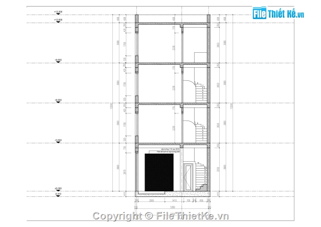 nhà 4 tầng,bản vẽ nhà phố 4 tầng,nhà phố 4 tầng 5.6x7m,cad nhà phố hiện đại,cad biệt thự 4 tầng