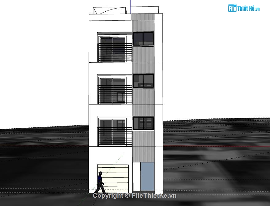 Nhà phố 4 tầng,model su nhà phố 4 tầng,nhà phố 4 tầng file su