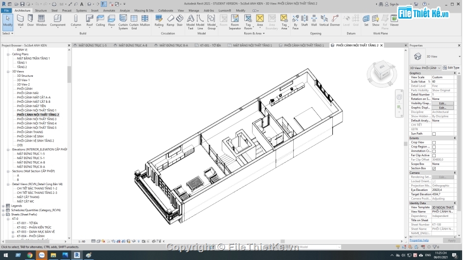 nhà phố 4 tầng,revit nhà phố 4 tầng,nhà phố 4 tầng tân cổ điển