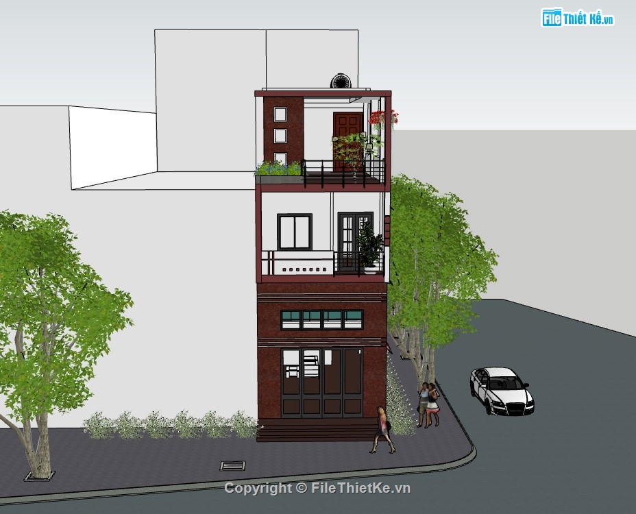 Nhà phố 4 tầng,model su nhà 4 tầng,su nhà 4 tầng