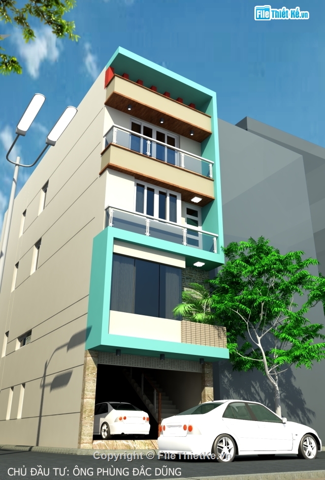 Nhà phố 4 tầng,bản vẽ nhà phố 4 tầng,bản vẽ nhà phố 4 tầng 5x18m,nhà 4 tầng