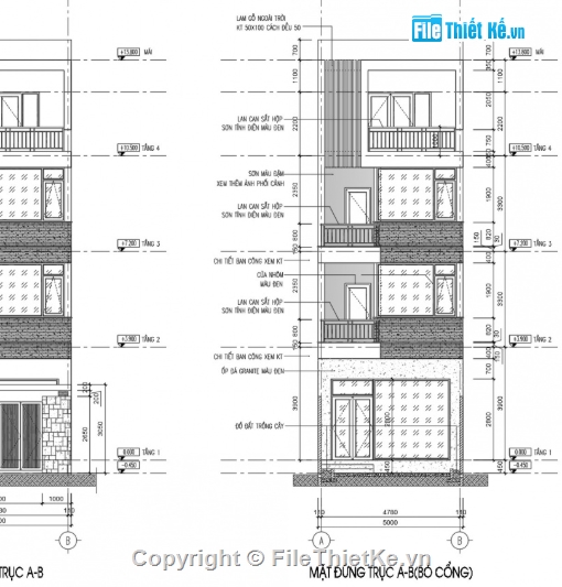 Nhà 4 tầng đẹp,nhà phố 4 tầng,Nhà phố,cad nhà phố 4 tầng