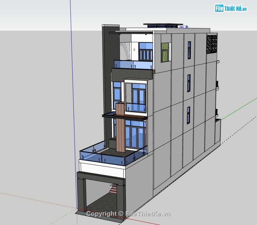 Nhà phố 4 tầng,Nhà 4 tầng đẹp,model su nhà phố 4 tầng,file sketchup nhà phố 4 tầng,nhà phố 4 tầng file su