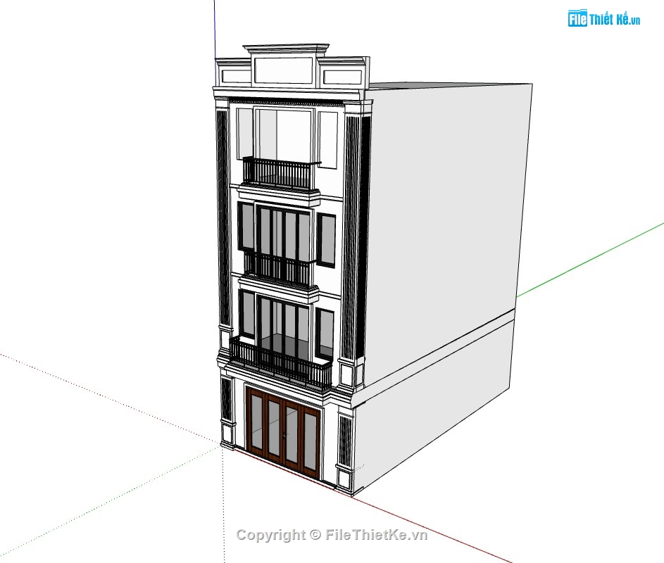 Nhà phố 4 tầng,nhà phố,su nhà phố 4 tầng,sketchup nhà phố,sketchup nhà phố 4 tầng