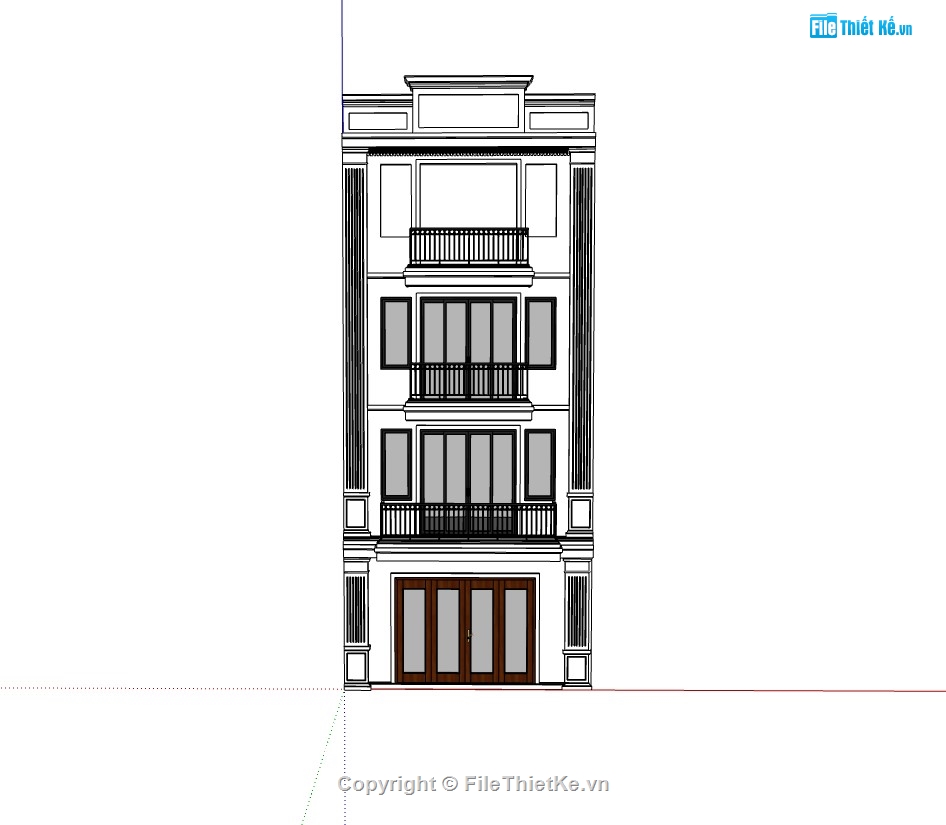 Nhà phố 4 tầng,nhà phố,su nhà phố 4 tầng,sketchup nhà phố,sketchup nhà phố 4 tầng