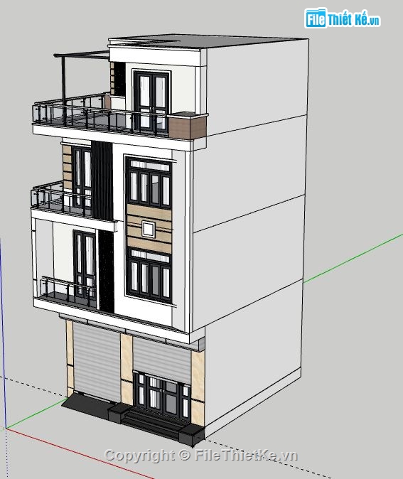 Nhà phố 4 tầng,model su nhà phố 4 tầng,file sketchup nhà phố 4 tầng,nhà phố 4 tầng file su,file su nhà phố 4 tầng