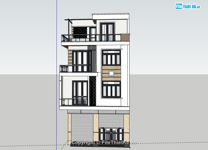 Nhà phố 4 tầng,model su nhà phố 4 tầng,file sketchup nhà phố 4 tầng,nhà phố 4 tầng file su,file su nhà phố 4 tầng