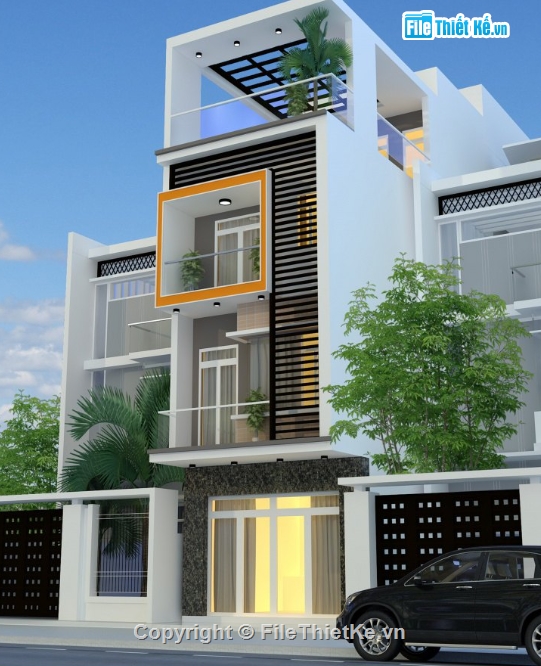 Nhà phố 4 tầng,Nhà phố,cad nhà phố 4 tầng,nhà phố 4 tầng file cad